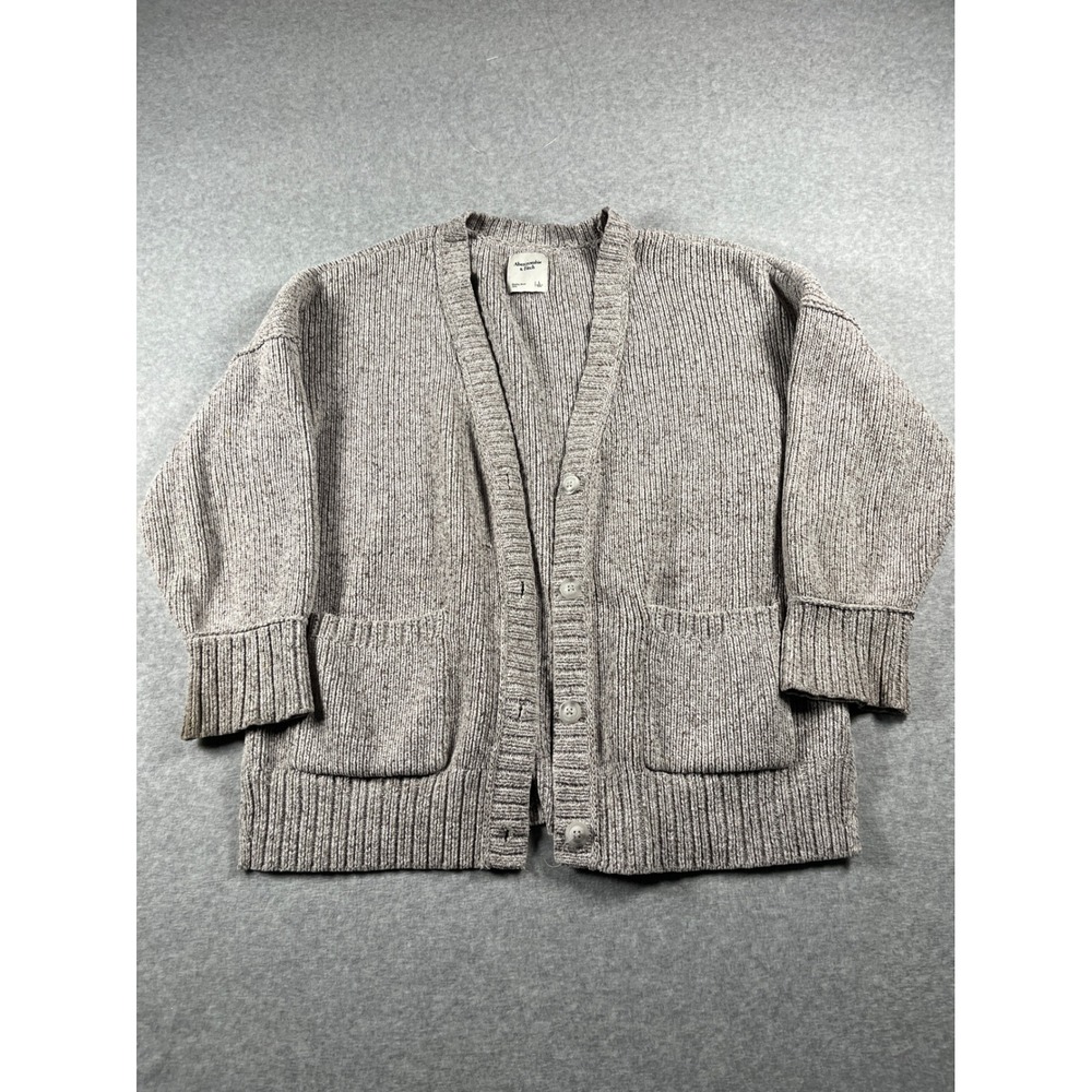 Abercrombie & Fitch Cardigan Womens L Gray Minimalist Capsule Classic Office